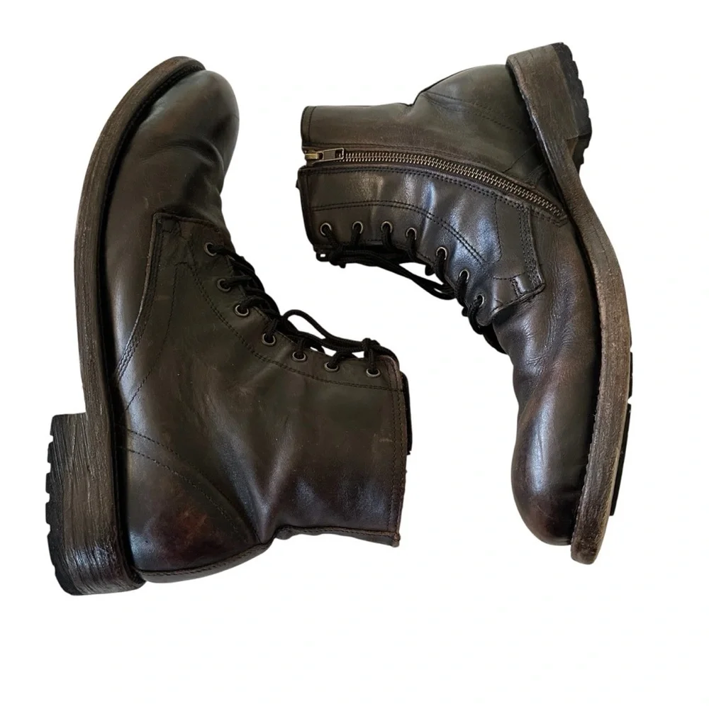 Freebirds Pendleton Brown Leather Lace Up Boots Size 14